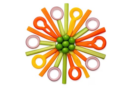 Vibrant vegetable mandala design, isolated on transparent background, healthy food - Powered by Adobe