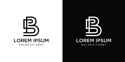 The monogram letter BS logo is made with lines, a design for a luxurious, elegant and simple business.