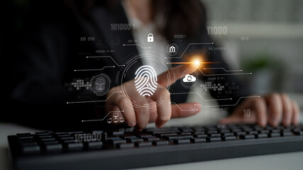 Biometric fingerprint identification and cybersecurity system ensuring secure access, identity...