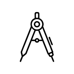 Compass tool for drawing circles and angles in technical design  