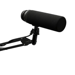 Professional Podcast Microphone Boom Arm Studio Sound Equipment Audio Recording Voiceover on transparent background