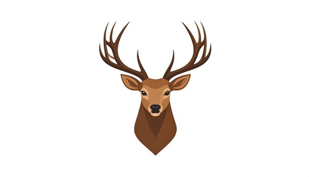 Deer head illustration, front view