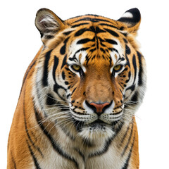 Majestic tiger portrait isolated on transparent background