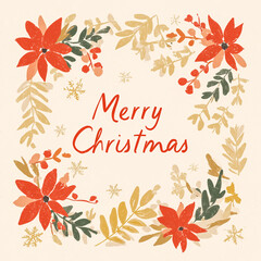 Merry Christmas, vector illustration, greeting card