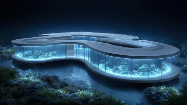 Future Underwater Ecological Architecture Design Concept Display