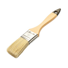 High quality paintbrush with wooden handle isolated on transparent background