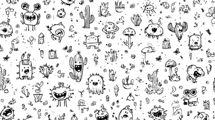 Colorful Cartoon Vector Background Design with Playful Motifs for Creative Projects