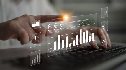An interface for financial data analysis and stock market reporting. A collection of charts for...