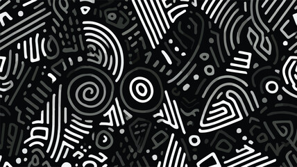 Dark Abstract Seamless Vector Design Pattern for Professional Projects