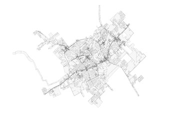 Fototapeta premium Minimalist vector highway map of New Braunfels, detailed street and road network for modern design and city planning projects.