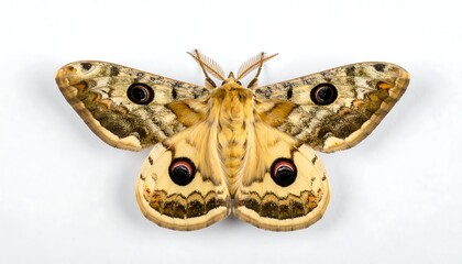 Close-up of a moth with intricate, patterned wings