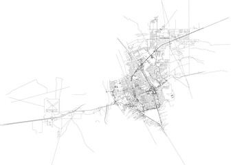 Minimalist vector highway map of Las Cruces, detailed road and street layout for modern design and urban planning projects.