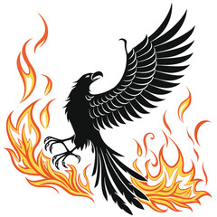 eagle tattoo design black and white vector