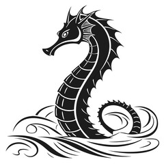 black dragon tattoo  black and white vector 