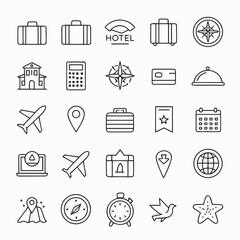 business icons set black and white vector