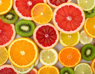 Colorful fruit slices arranged (2)