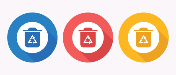 Colorful Recycling Icons Set Representing Waste Sorting and Environmental Responsibility Concept