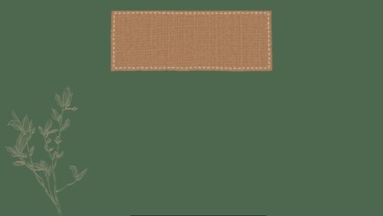 Nature-Inspired Digital Background with Fabric Patch – Green & Brown Minimalist Design


