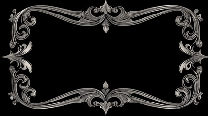 Detailed Ornate Border Design Featuring Elegant Curves and Flourishes Suitable for Framing Content in Various Creative Projects