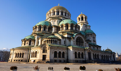 Fototapeta premium View of Patriarchal Cathedral of Saint Alexander Nevski in Sofia, Bulgaria