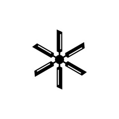 Fan blade vector propeller icon. Ship blade fan turbine airplane logo rotor cooler icon