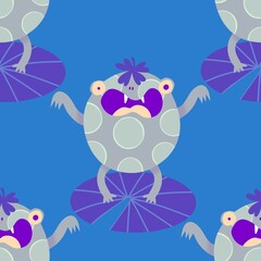 Halloween animals cartoon seamless frogs monsters pattern for wrapping and kids clothes print and party accessories
