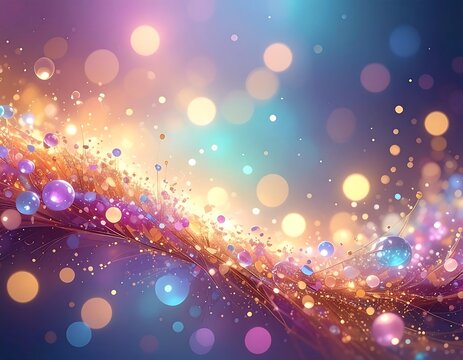 Abstract swirling design with glowing orbs and light effects