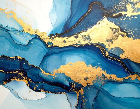 Abstract swirling design with gold flecks