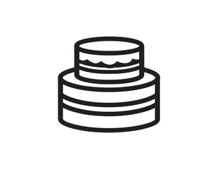 Birthday Cake Icon in Modern Clean Minimal Vector Line Artwork