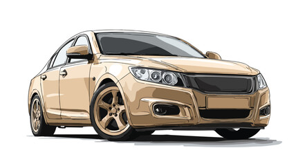 Elegant Beige Car Vector Illustration for Creative Design Projects