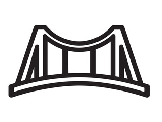 Elegant Bridge Icon in Clean Minimal Vector Line Illustration Artwork