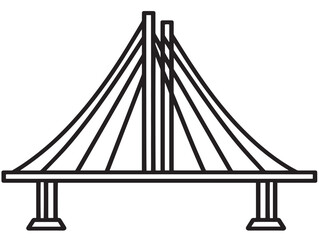 Professional Bridge Icon in Modern Stylish Thin Line Vector Illustration