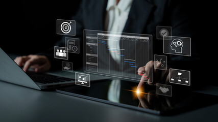 Project management dashboard showing timeline, tasks, milestones, and workflows for planning, tracking, and executing successful business or team projects Latch