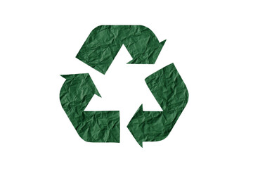 A green paper with a triangle and arrows on it