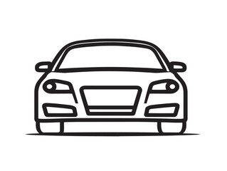 Car Icon in Clean Elegant Minimal Vector Line Illustration Design