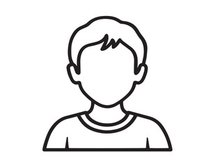 Stylish Child Icon in Modern Thin Line Vector Illustration Artwork