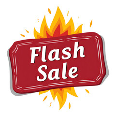 Red sale label vector illustration with comic style explosion and discount tag design