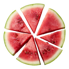 Fresh juicy slice of watermelon on white background
