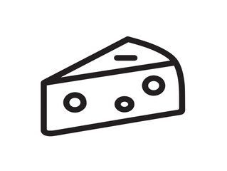Contemporary Cheese Icon in Elegant Minimal Vector Line Illustration