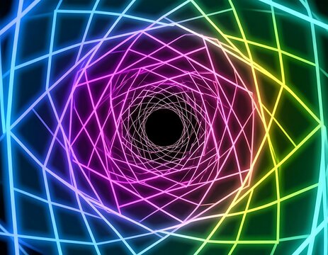 Abstract colorful spiral tunnel