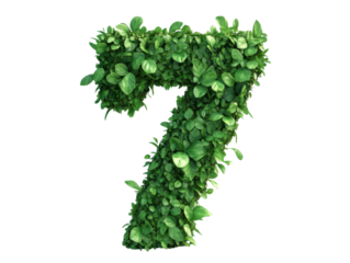 Nature’s Number 7 - Fresh Green Leaf Design