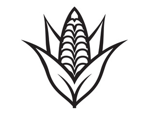 Professional Corn Icon in Stylish Modern Vector Line Artwork Illustration