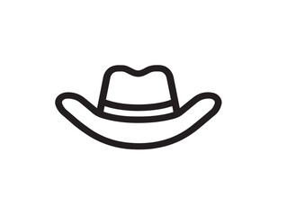 Modern Cowboy Icon in Clean Professional Vector Line Artwork Design