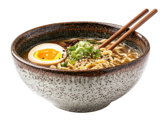 Delicious Bowl of Ramen with Egg and Greens
