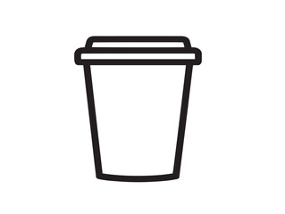 Cup Icon in Professional Clean Minimal Vector Line Illustration Artwork