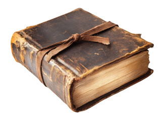 Vintage Brown Leather Book with Binding and Soft Pages