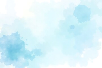 Soft blue watercolor splashes and blurs on white background