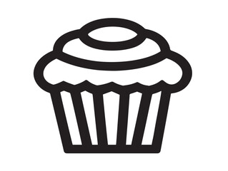 Cupcake Icon in Professional Minimal Clean Vector Line Illustration Artwork