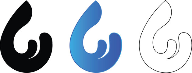 awesome water drop silhouette icon