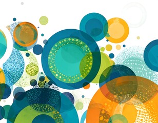 Abstract design of overlapping circles in vibrant colors